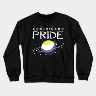 Nonbinary pride outer space planet aesthetic Crewneck Sweatshirt